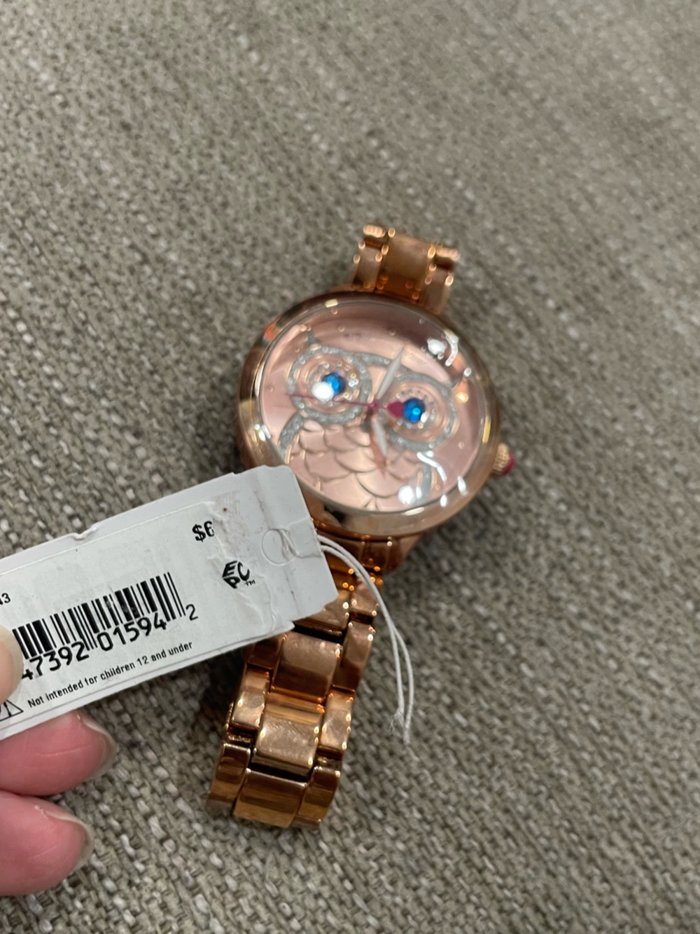 NWT Betsey Johnson Rose Gold Owl Bracelet Watch